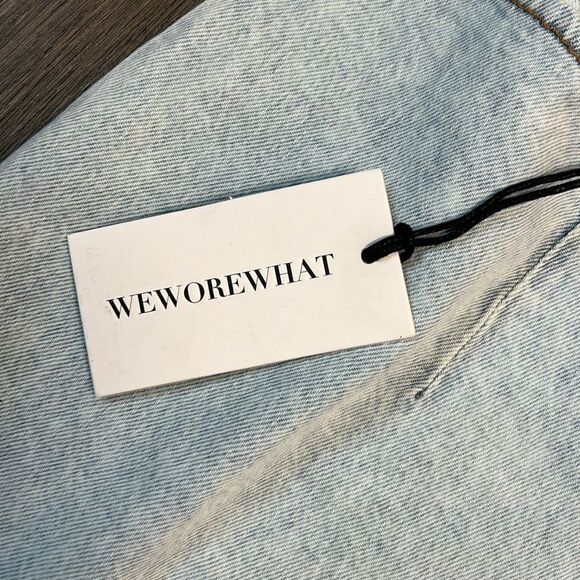 WEWOREWHAT Denim Cut Out Mini Skirt M - Picture 6 of 12